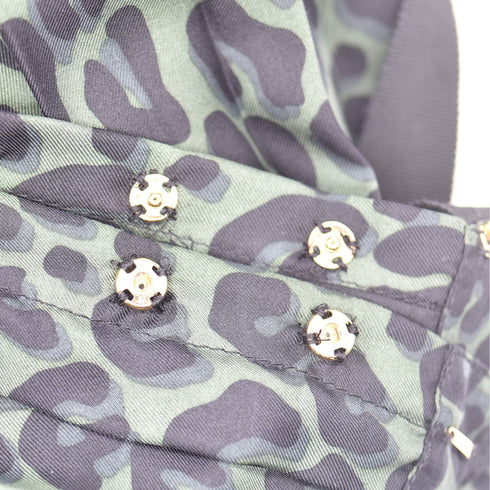 LOUIS VUITTON ルイヴィトン スカート ミニ プリーツ シルク ヒョウ柄 レオパード モノグラム 34